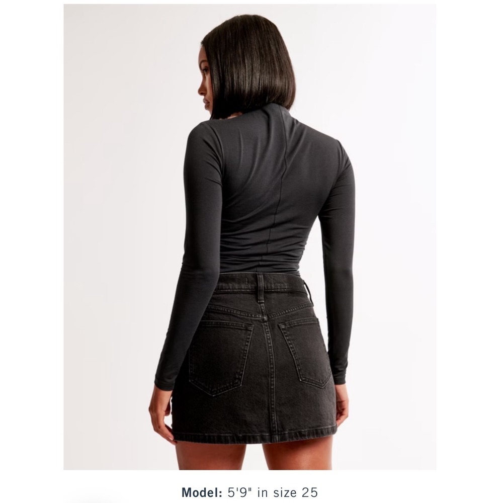 Abercrombie & Fitch NWT Skirt Women's Black High Rise Denim Mini Skirt Size 31 - Picture 8 of 8